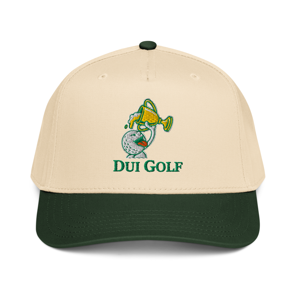 DUI Golf Snapback Hat – Tan & Green