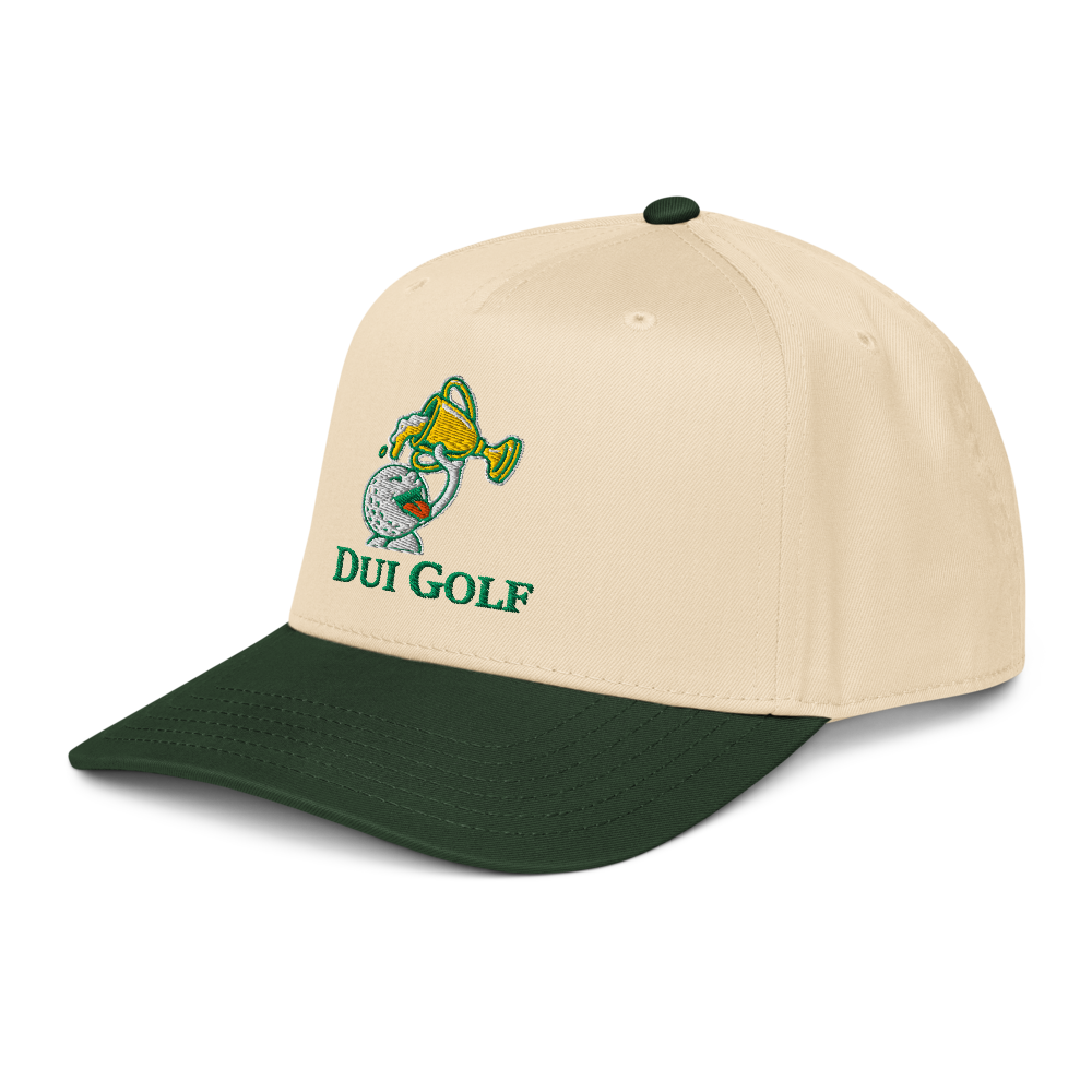 DUI Golf Snapback Hat – Tan & Green