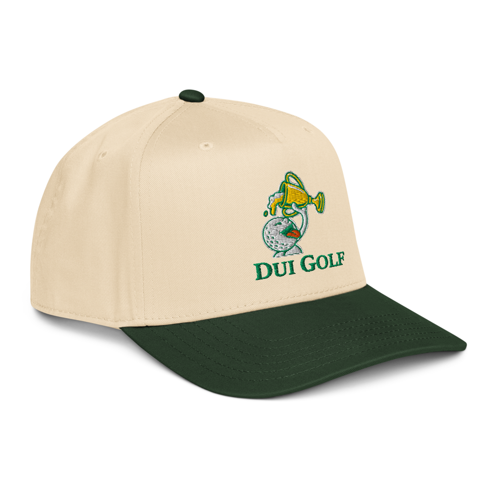 DUI Golf Snapback Hat – Tan & Green